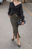 Myra Corduroy Midi Skirt Olive