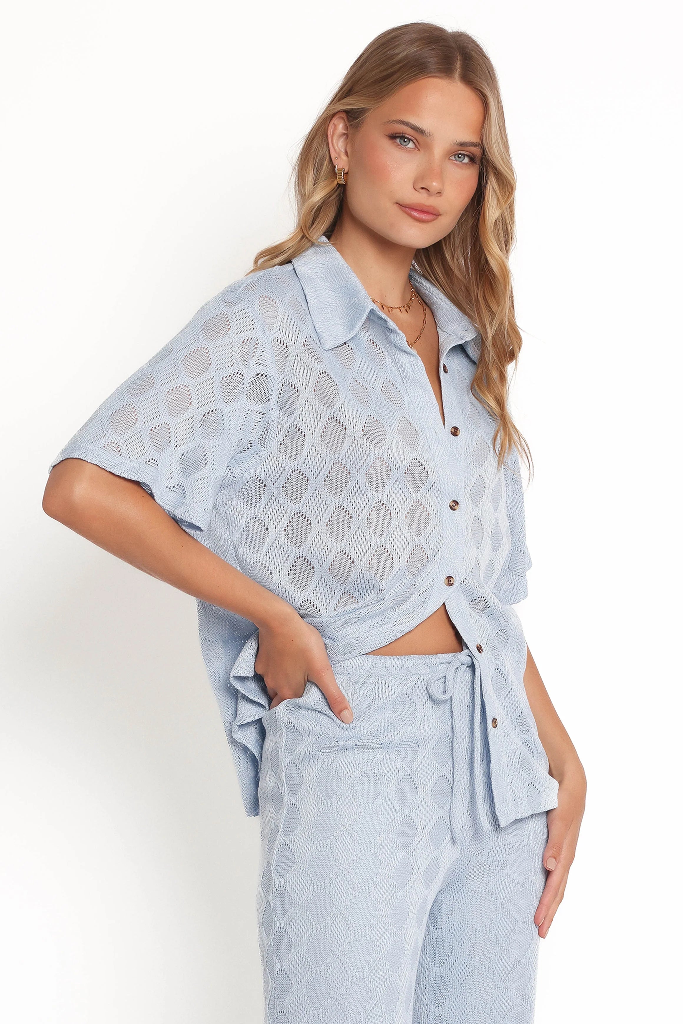 Cora Knit Shirt Blue