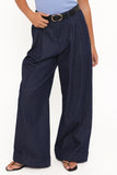 Elinor Cuffed Denim Pant Dark Wash