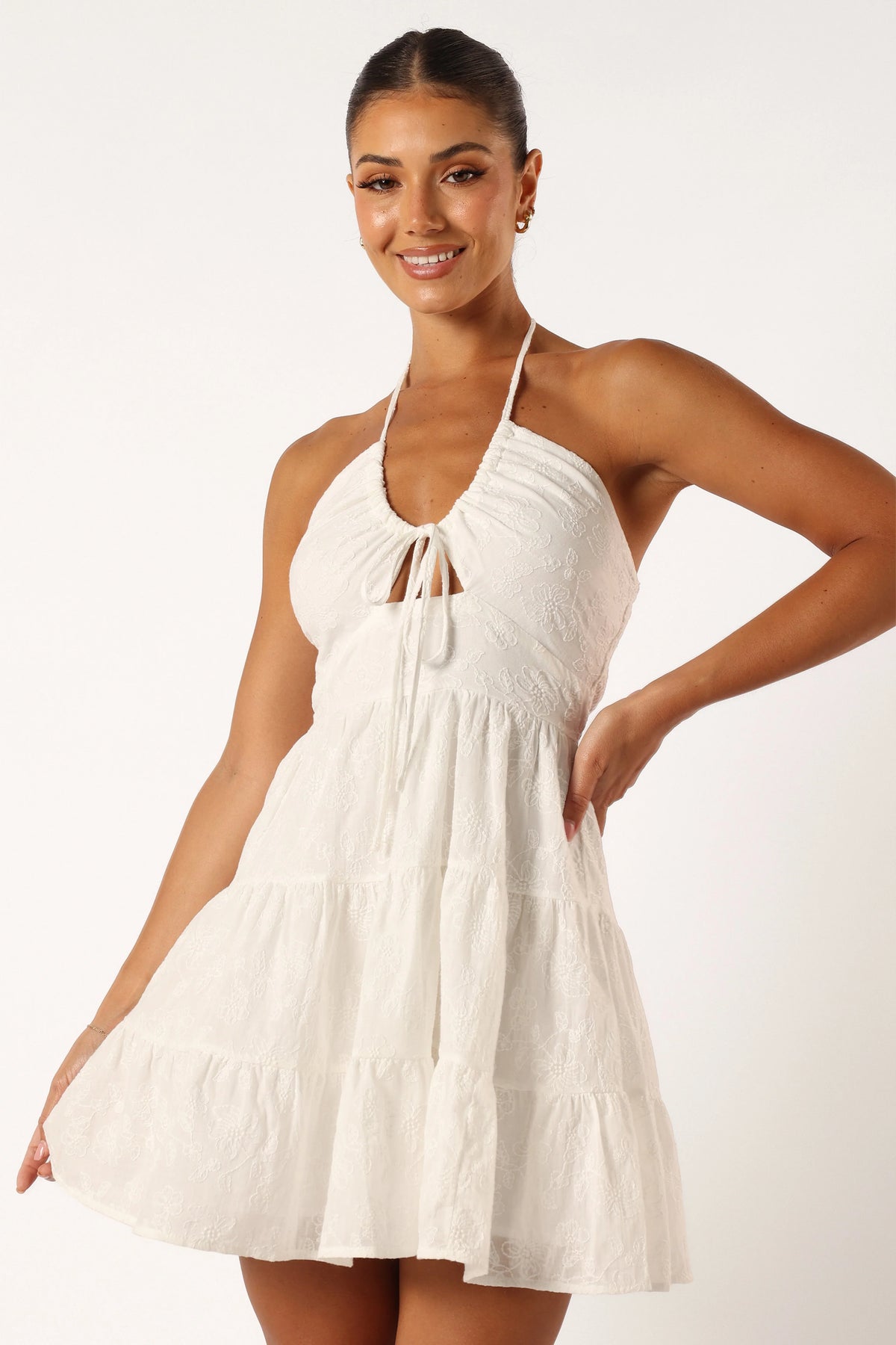 Rilie Halterneck Mini Dress White