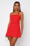Its Up To Me Halter Mini Dress Red
