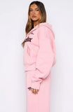 Release 15 Janie Boxy Zip Front Hoodie Pink