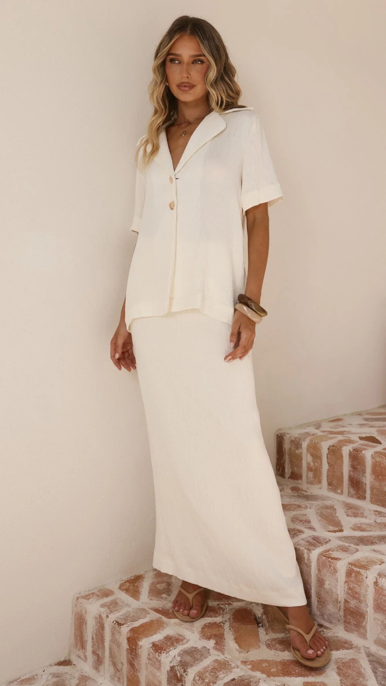 Razi Maxi Skirt Ivory