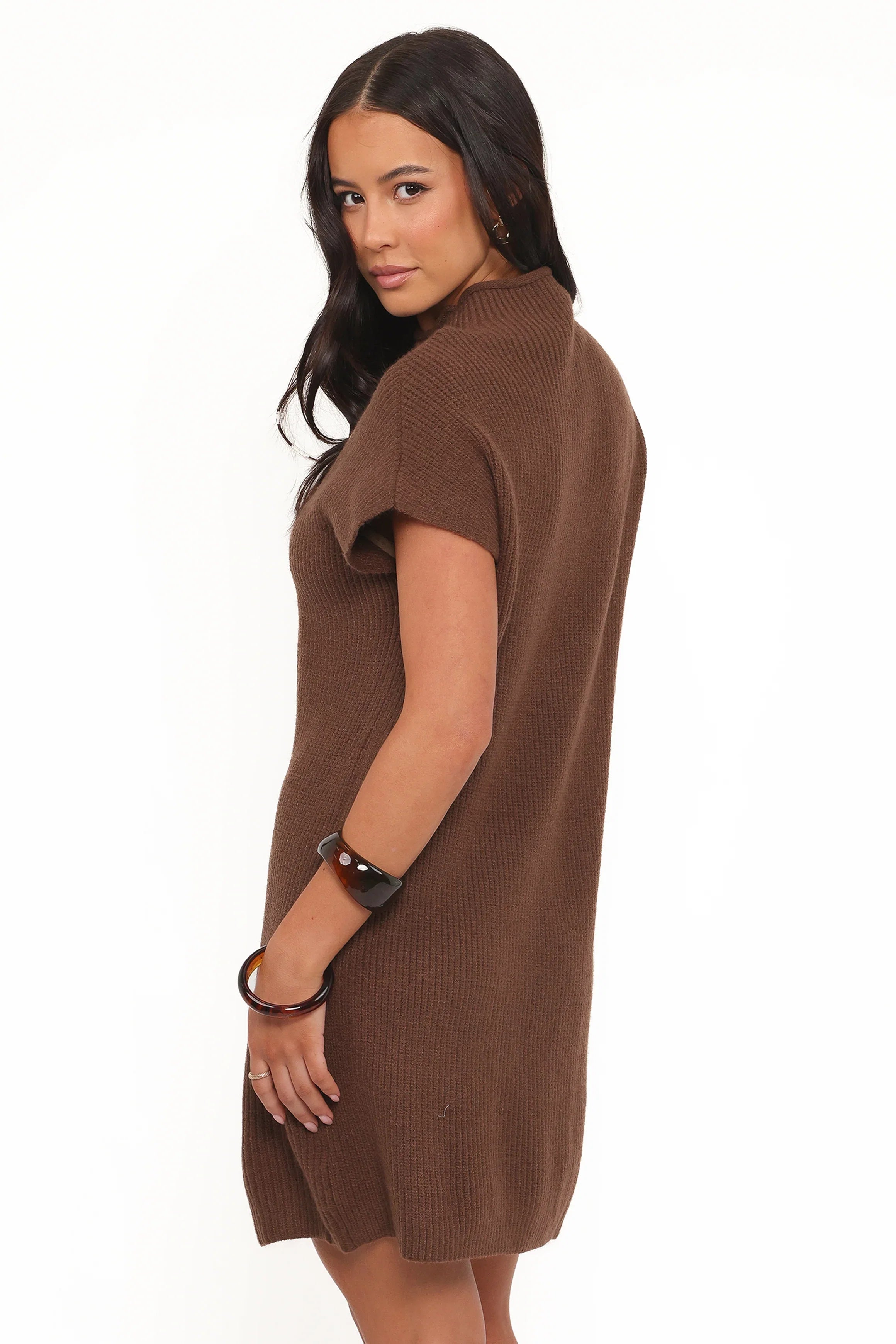 Wright Knit Mini Dress Chocolate Brown