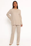 Silvie Long Sleeve Knitted Set Oatmeal