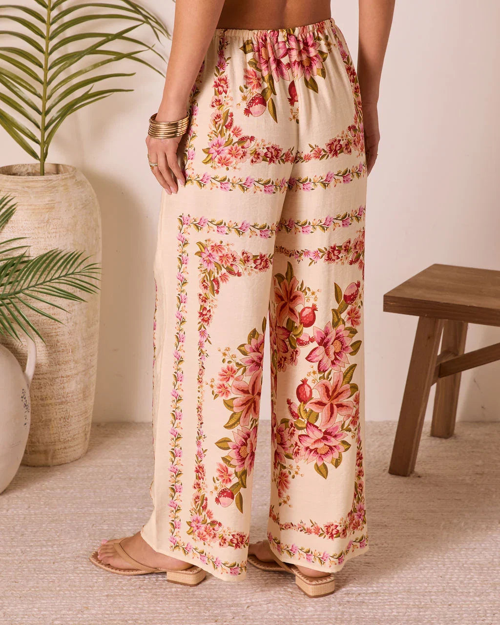 Hibiscus Haze Abstract Printed Pants