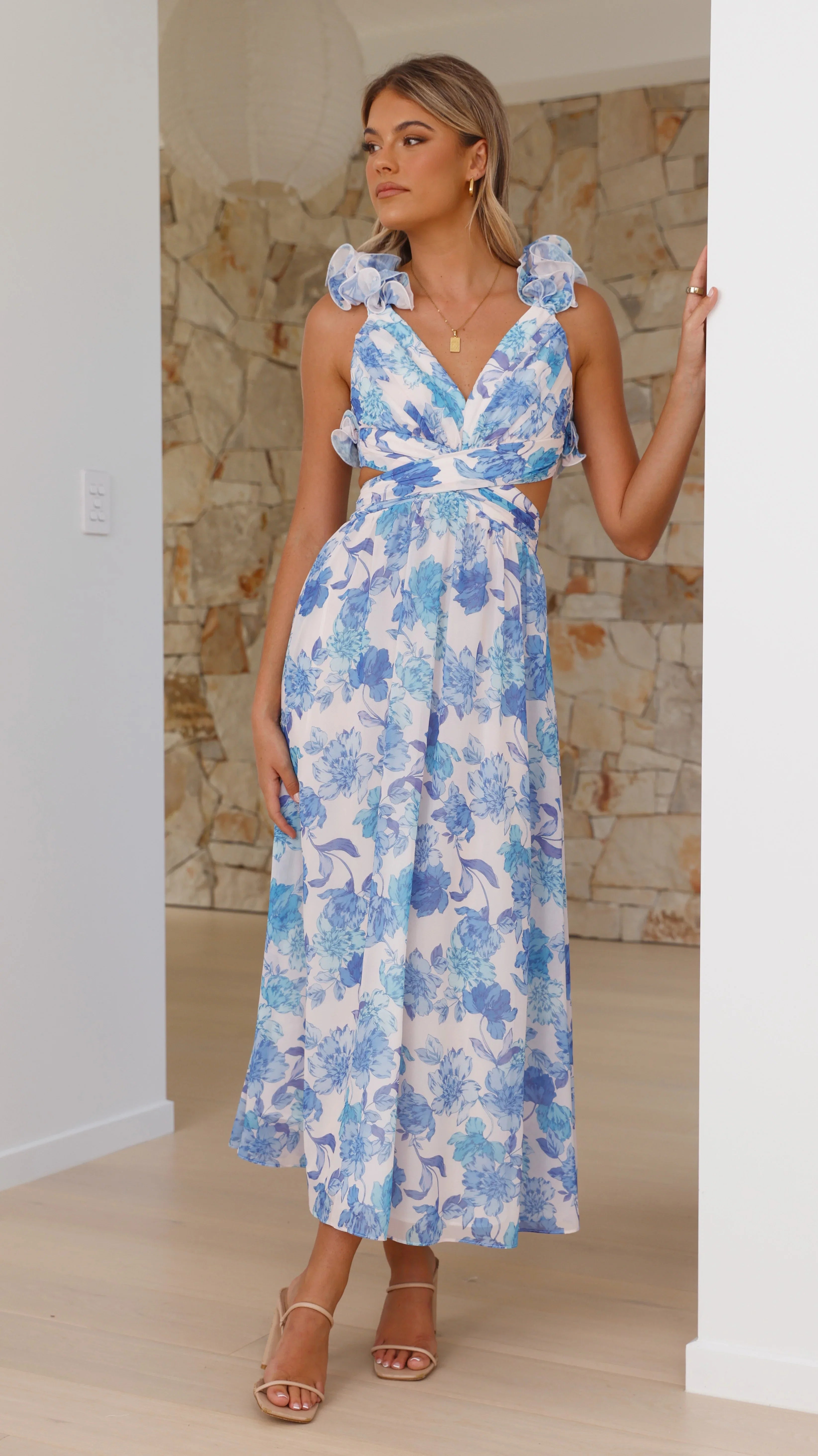 Galilhai Maxi Dress Blue Floral