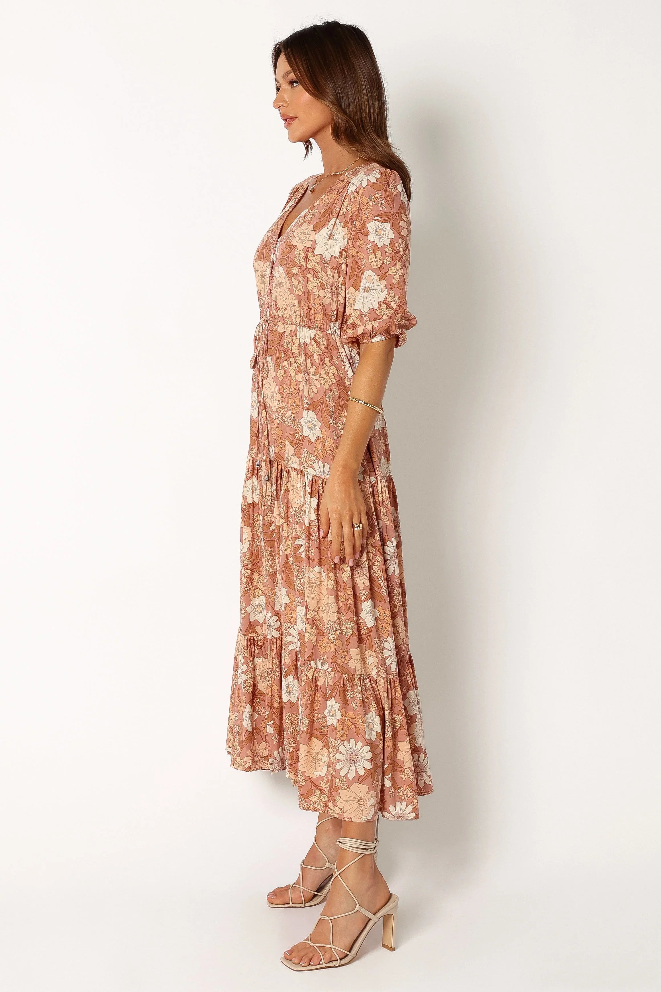 Kelda Dress Tan Floral