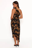 Kleo One Shoulder Maxi Dress Black Gold