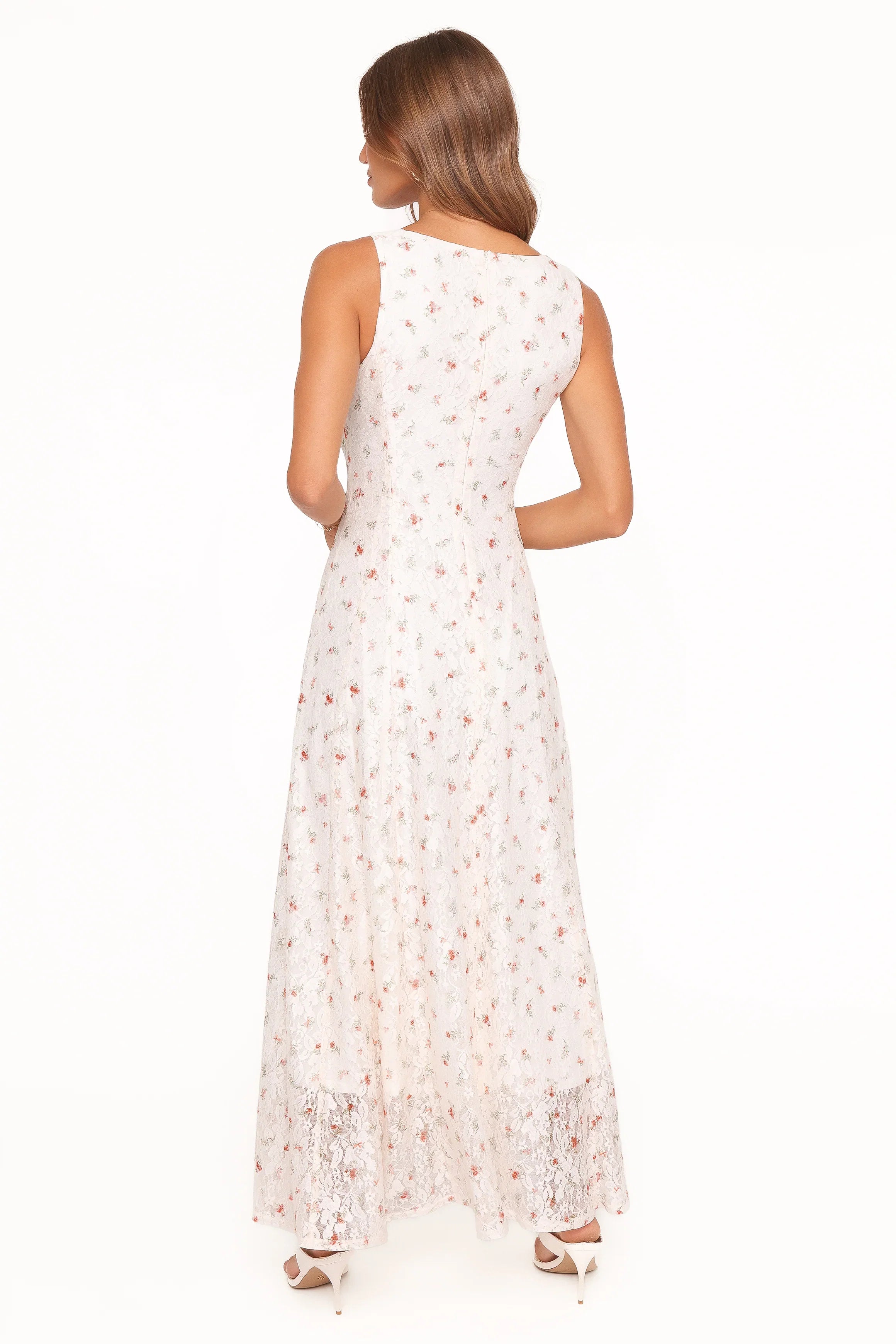 Valley Maxi Dress White Floral Lace