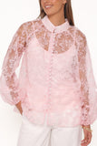 Marni Organza Top Pink Floral