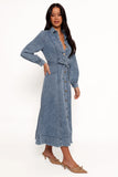Emberly Long Sleeve Maxi Dress Denim