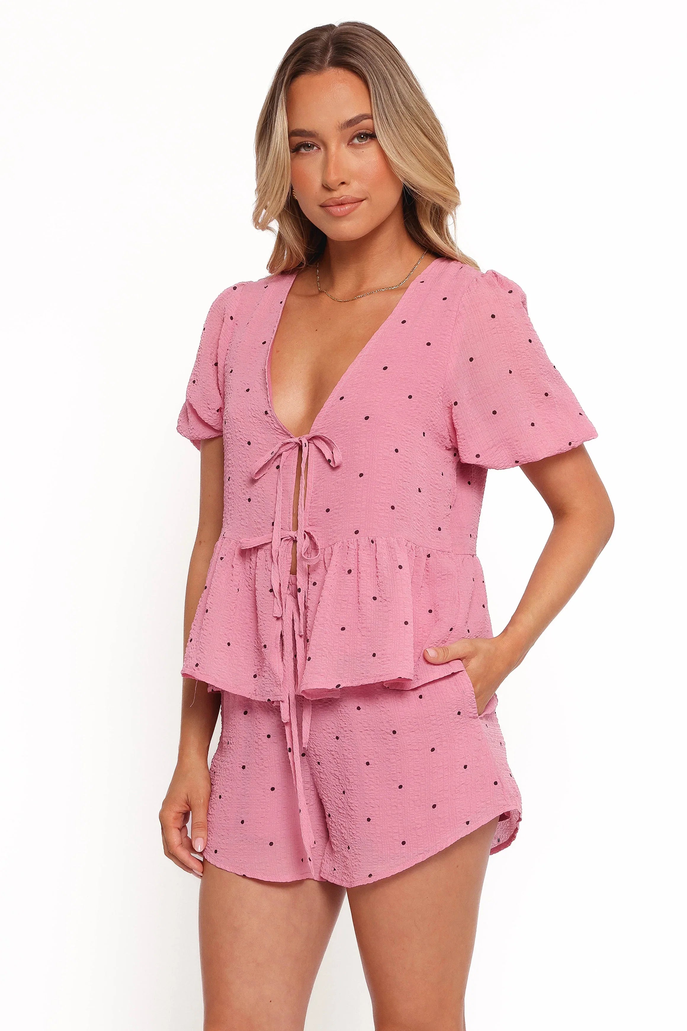 Nala Shorts Pink Polka Dot