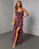 Reygan Ruffle Plaid Maxi Dress