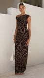Lilani Maxi Dress Chocolate White Polka Dot