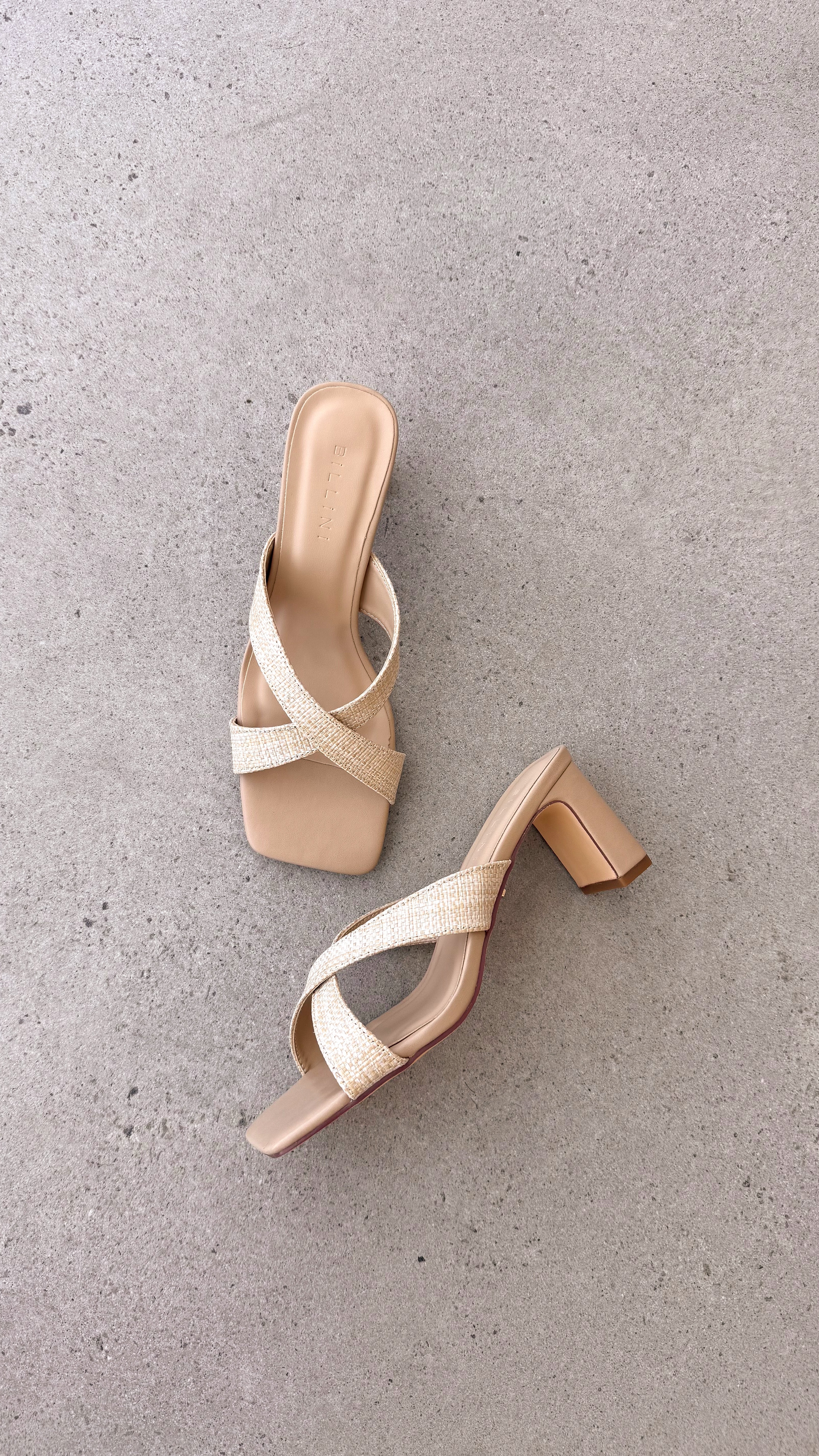 Camila Heel Natural Raffia