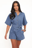 Hailey Denim Romper Indigo