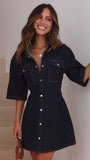 Raz Mini Dress Dark Denim