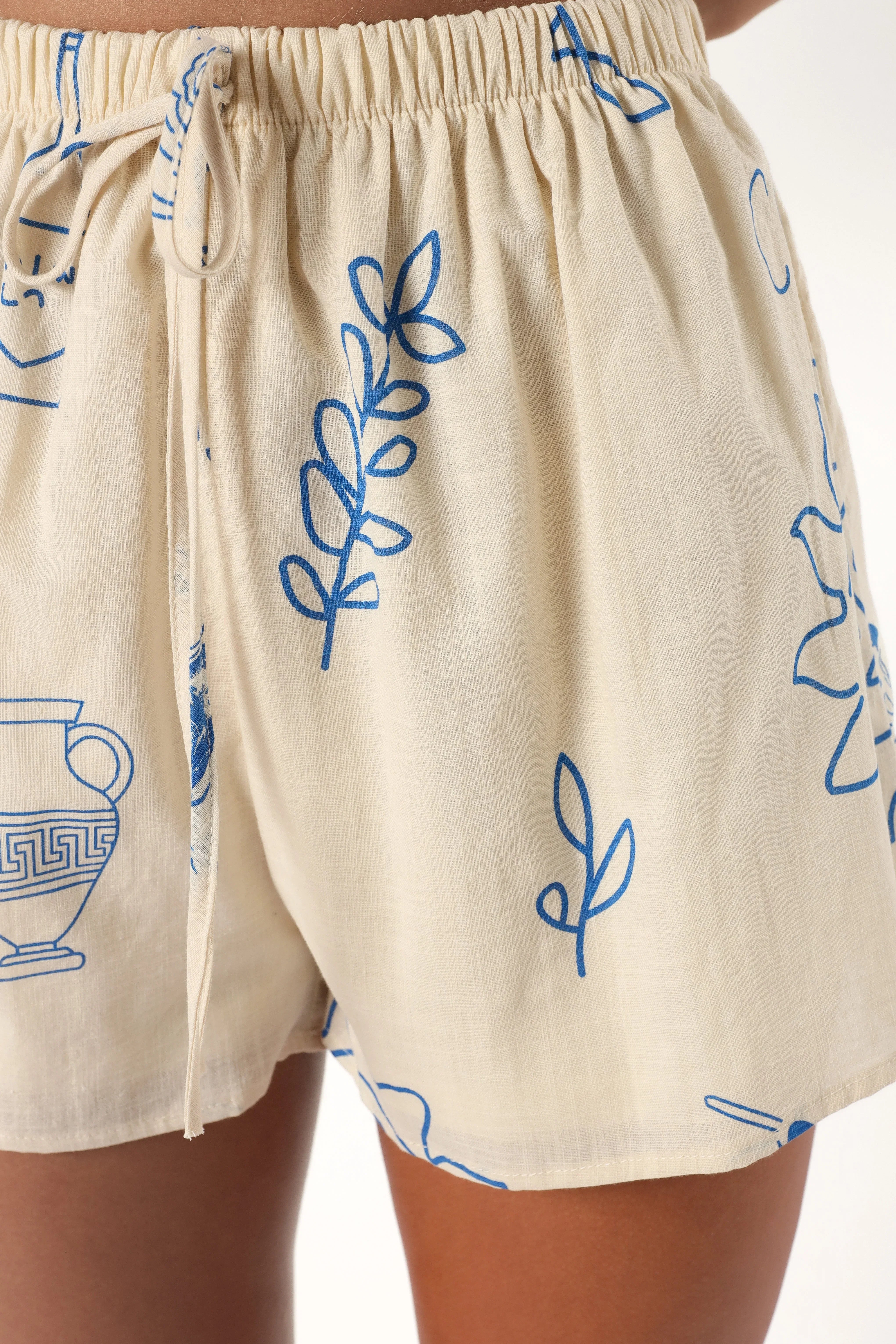 Davey Short Set Cream Blue