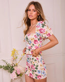 Sunveil Garden Smocked Puff Sleeve Top