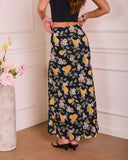 Airy Sol Fruit Floral Print Maxi Skirt