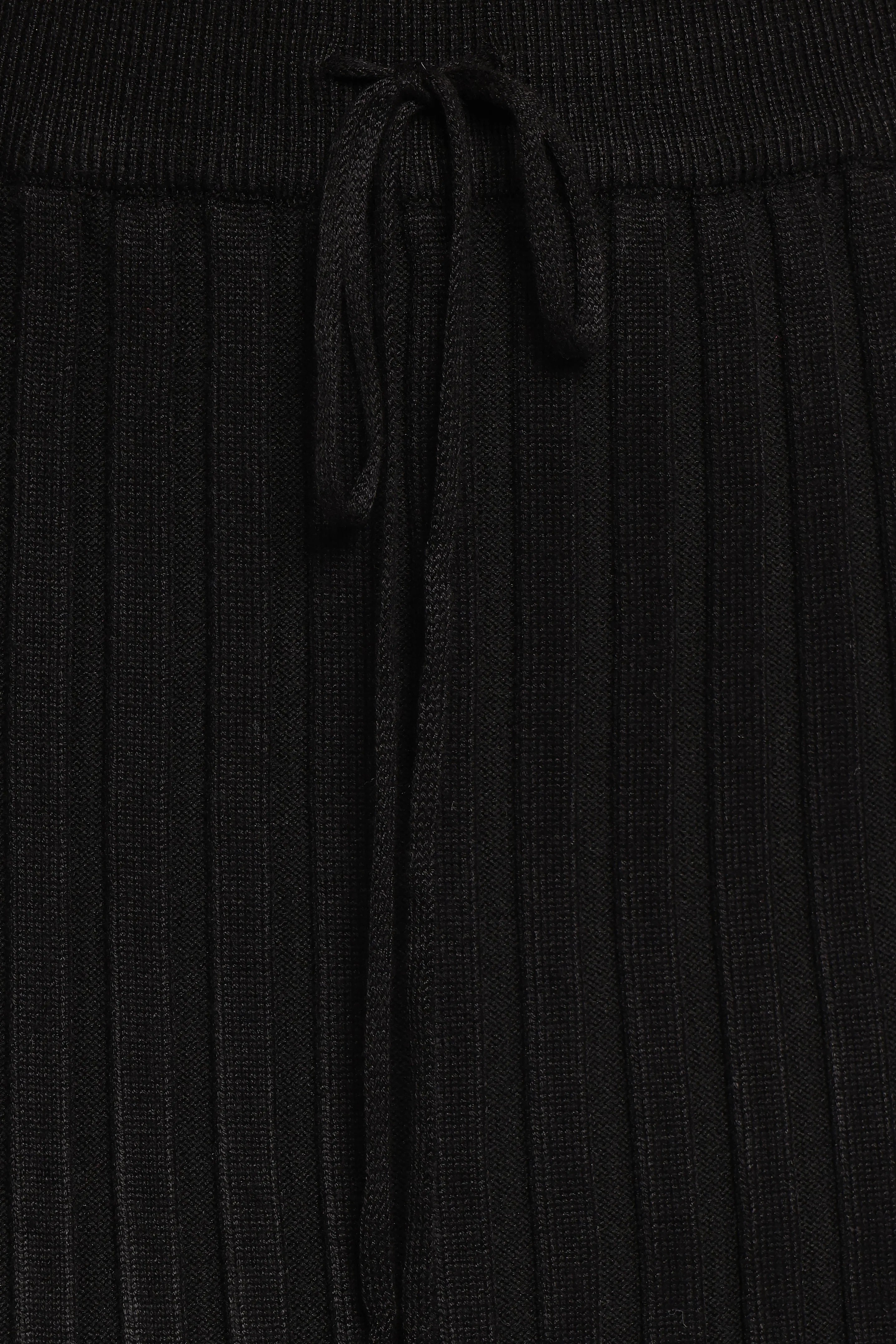 Richelle Ribbed Knit Skirt Set Black