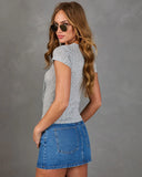 Soft Hours Henley Pointelle Floral Top