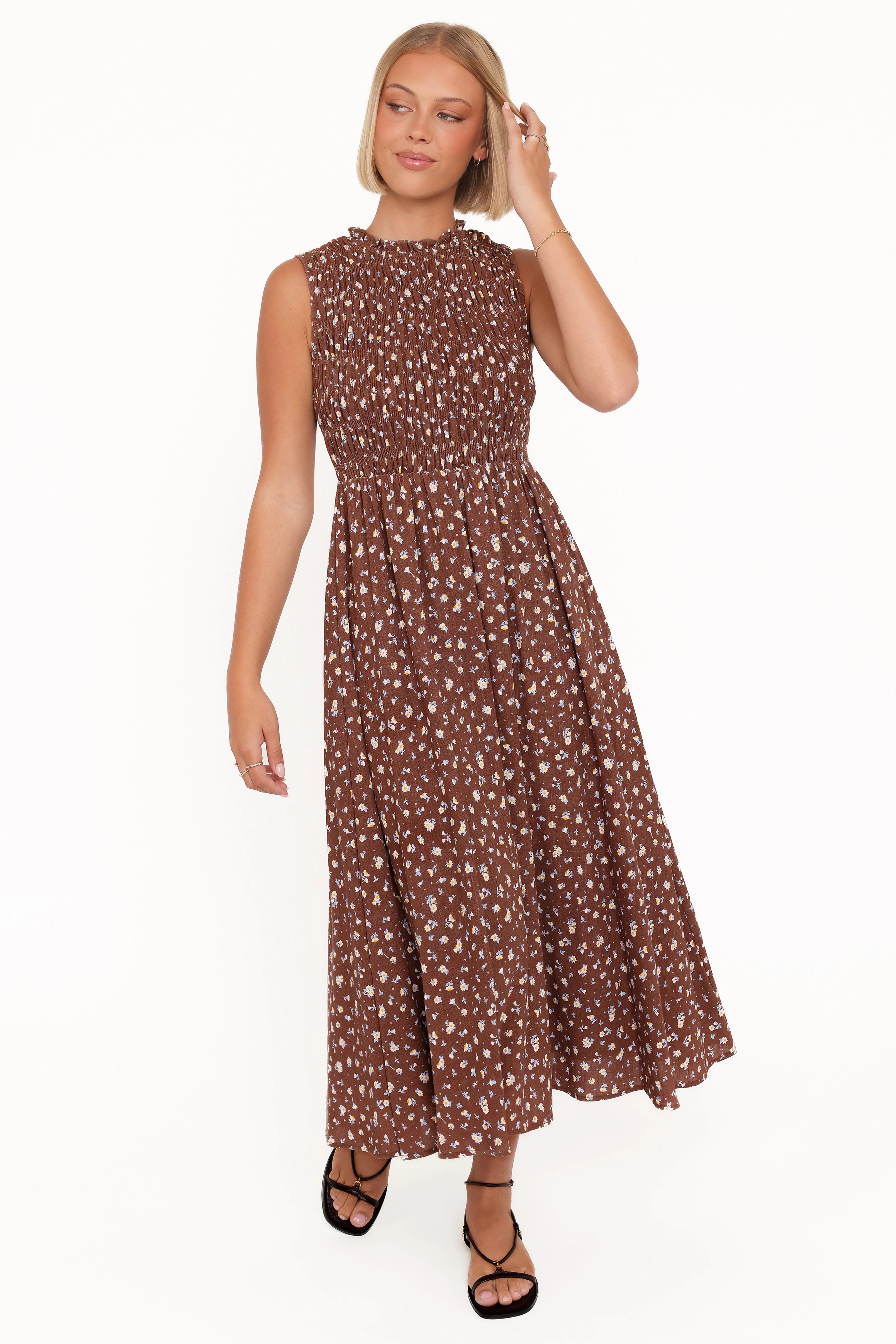 Lanna Maxi Dress Brown Floral