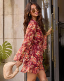 Honeycrisp Floral Waist Tie Mini Dress