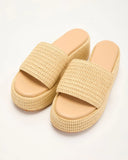 Klein Raffia Platform Sandals