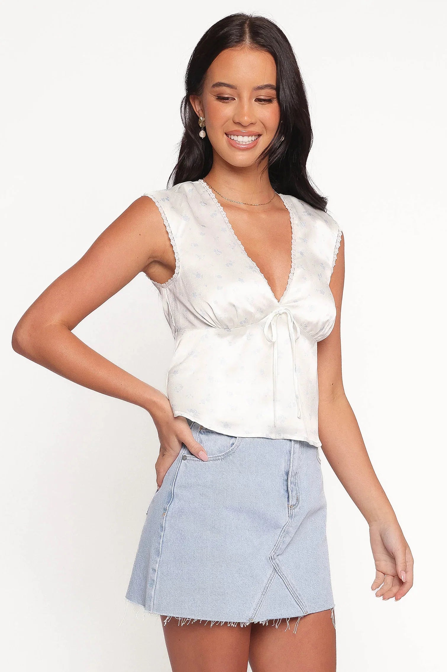 Ingrid Top Cream Ditsy