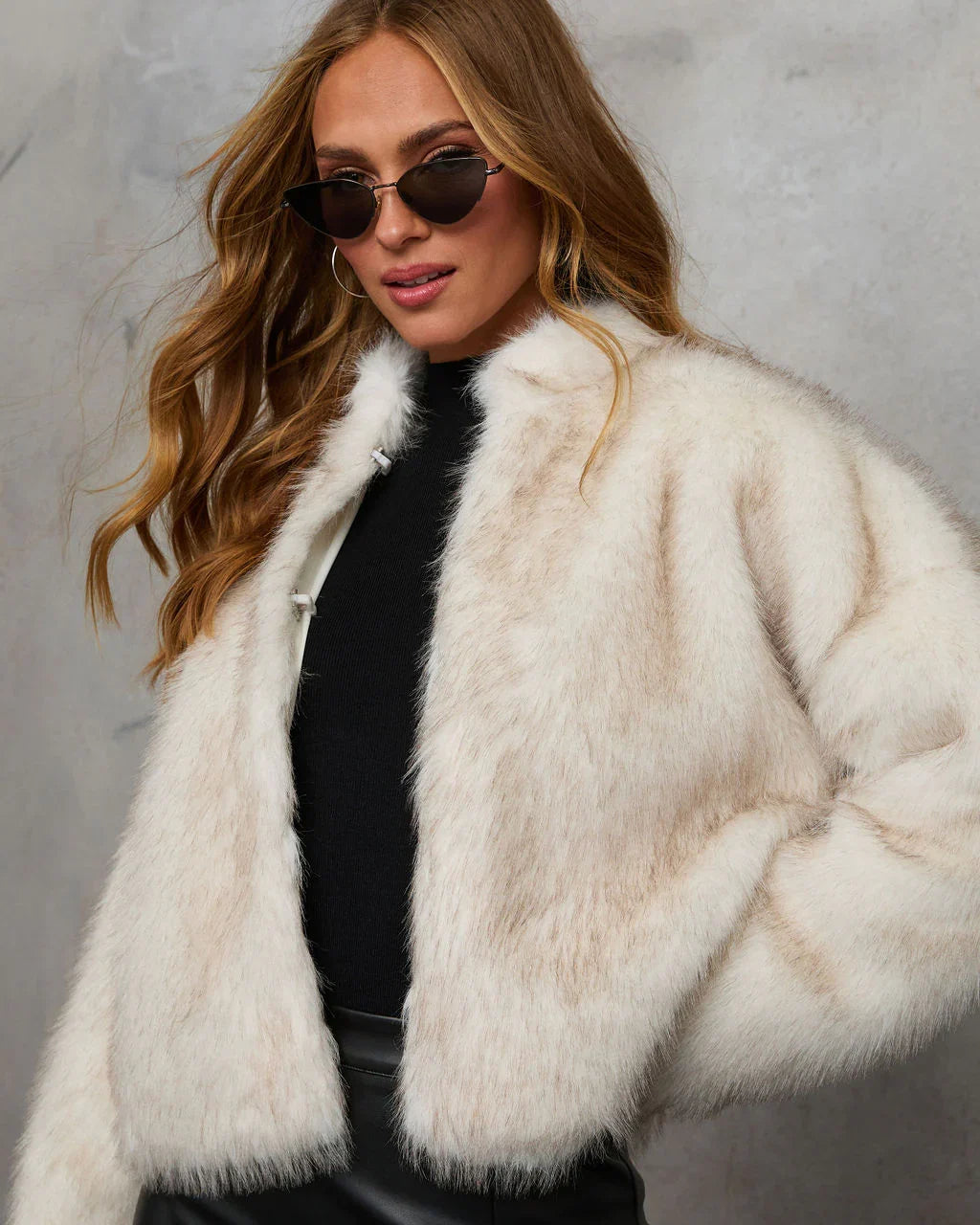Icy Elegance Faux Fur Coat