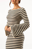 Cherie Knit Maxi Dress Sand Black