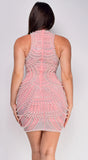 Vance Pink Rhinestone Pearl Mini Dress