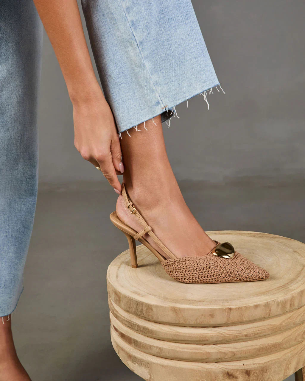 Mallik Crochet Slingback Heels