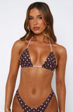 Coolum Reversible Bikini Top Choc Pink Polka Dot