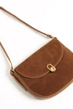Rowena Crossbody Bag Brown Suede