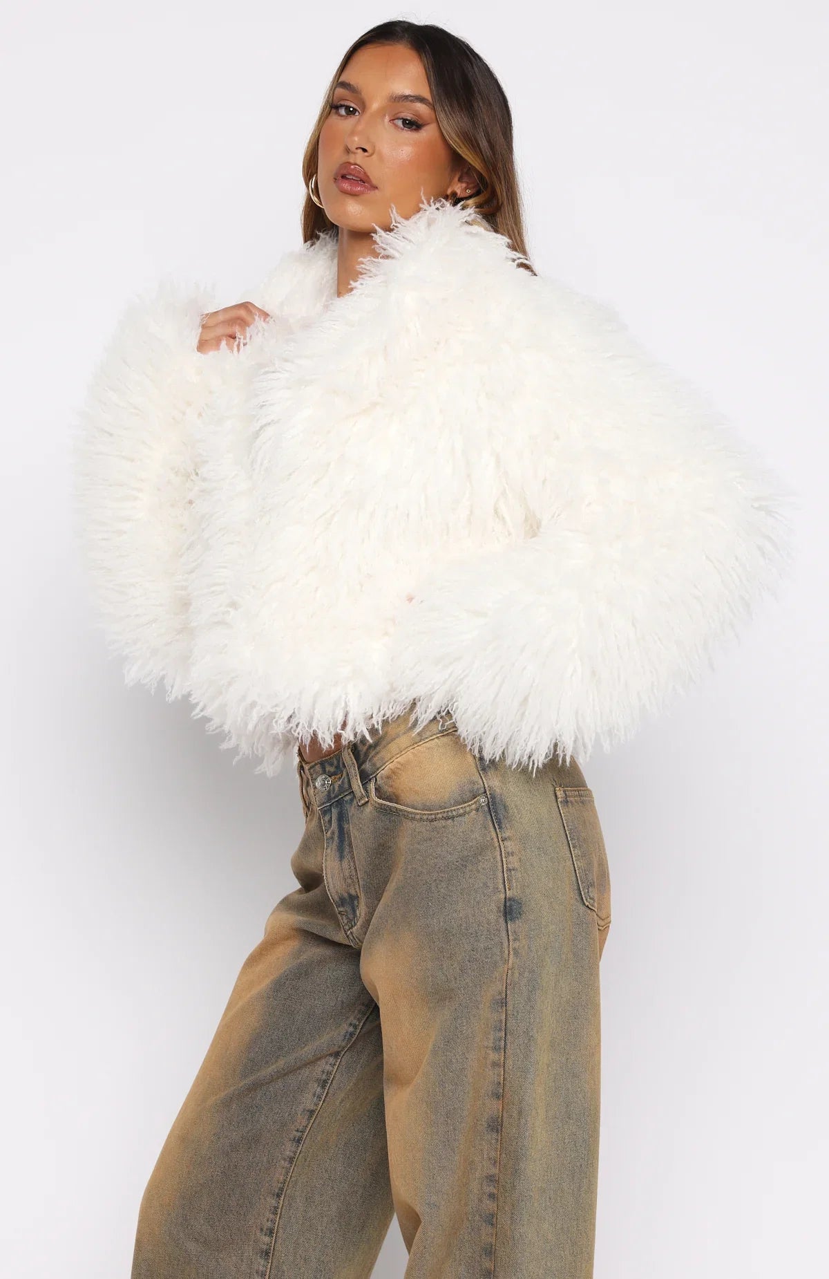 Weekend Away Faux Fur Jacket Cream
