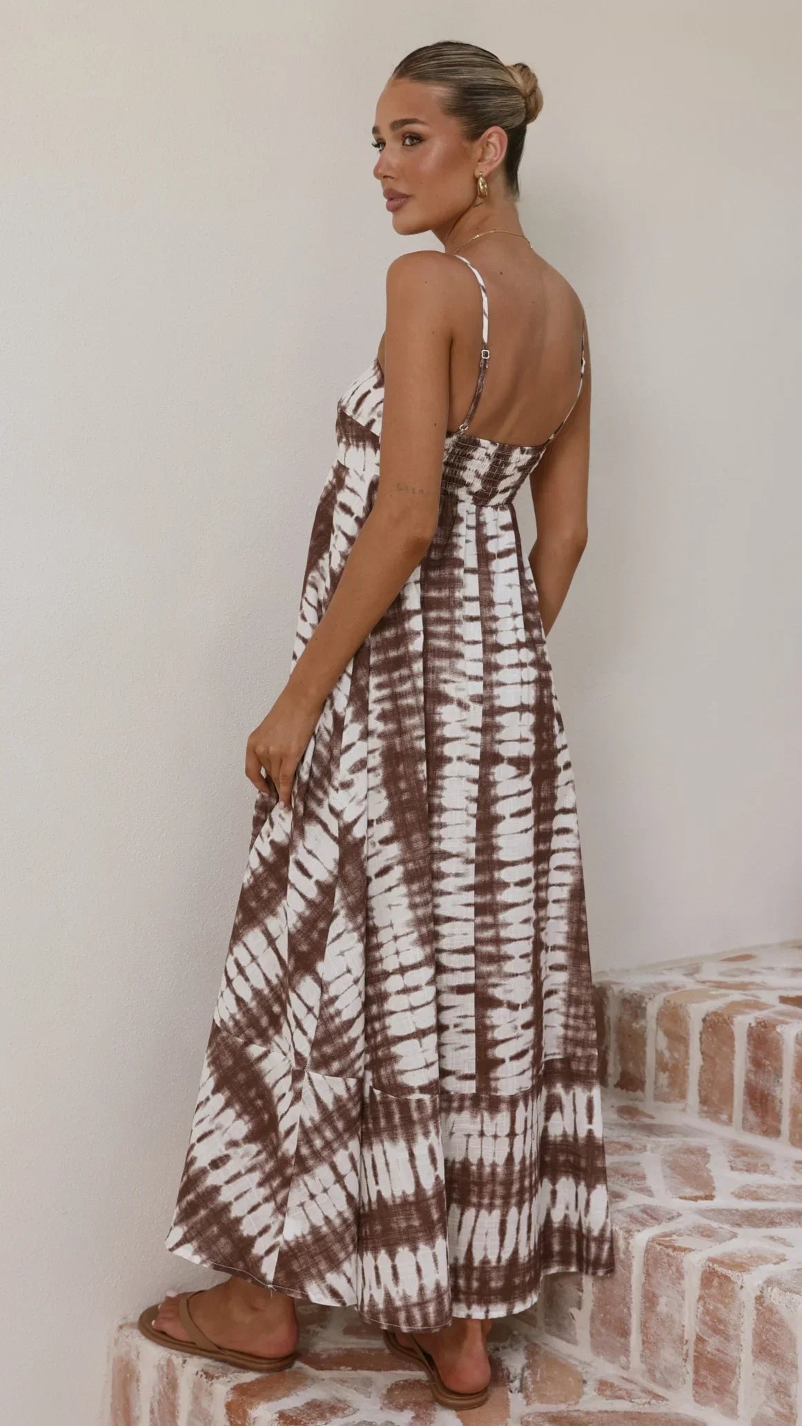 Marcel Maxi Dress Chocolate Tie Dye