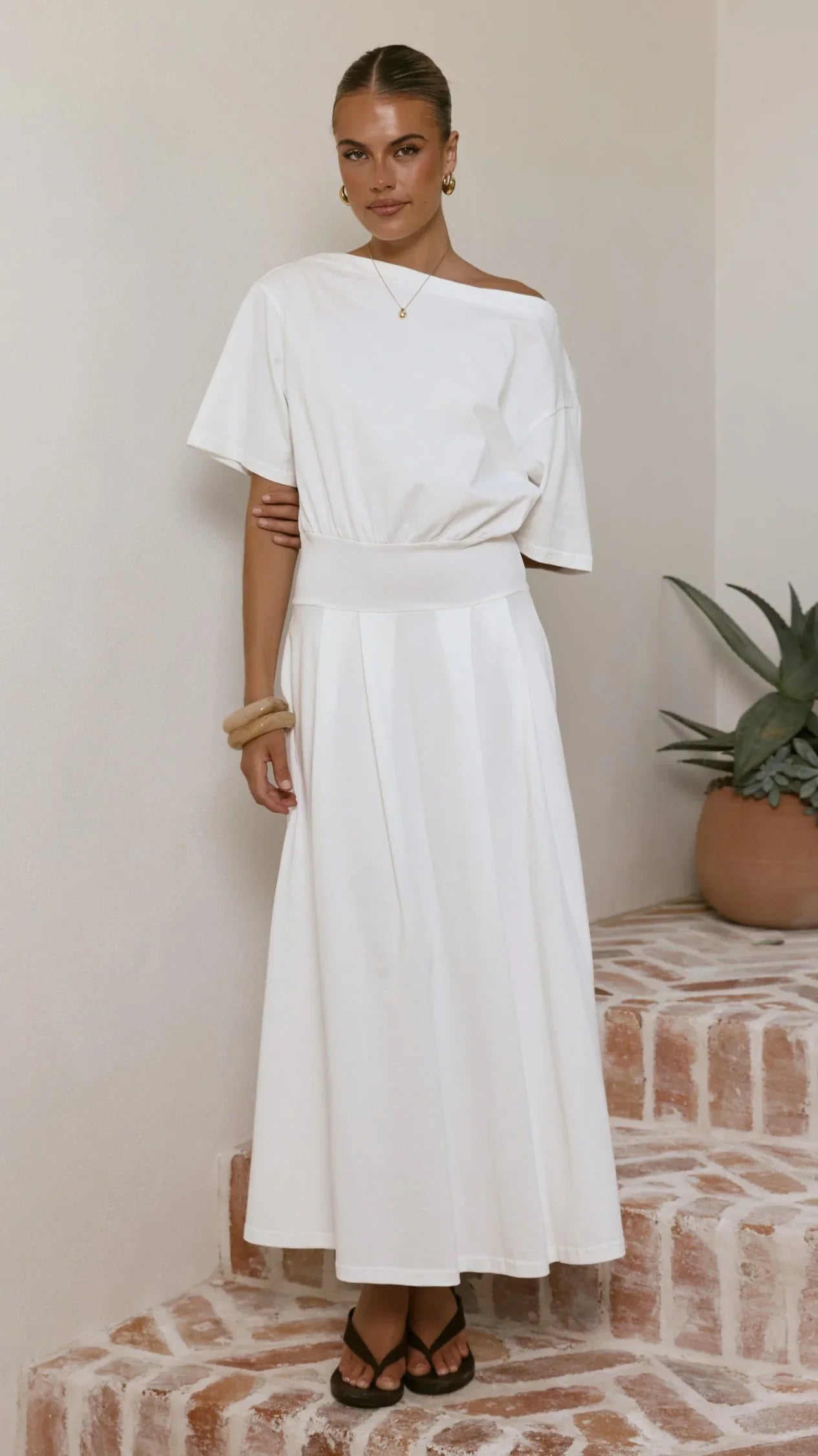 Aleski Maxi Dress White
