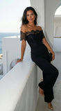 Bellamora Lace Off Shoulder Jumpsuit Black
