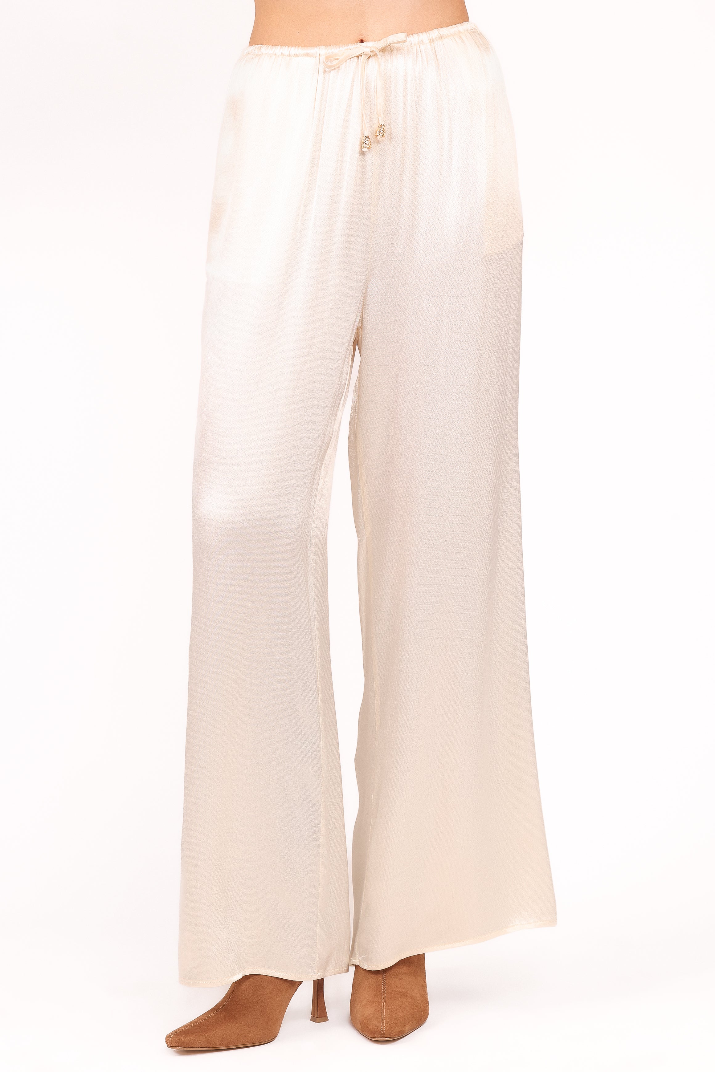 Valia Wide Leg Pant Cream