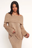 Indya Off Shoulder Top Mocha