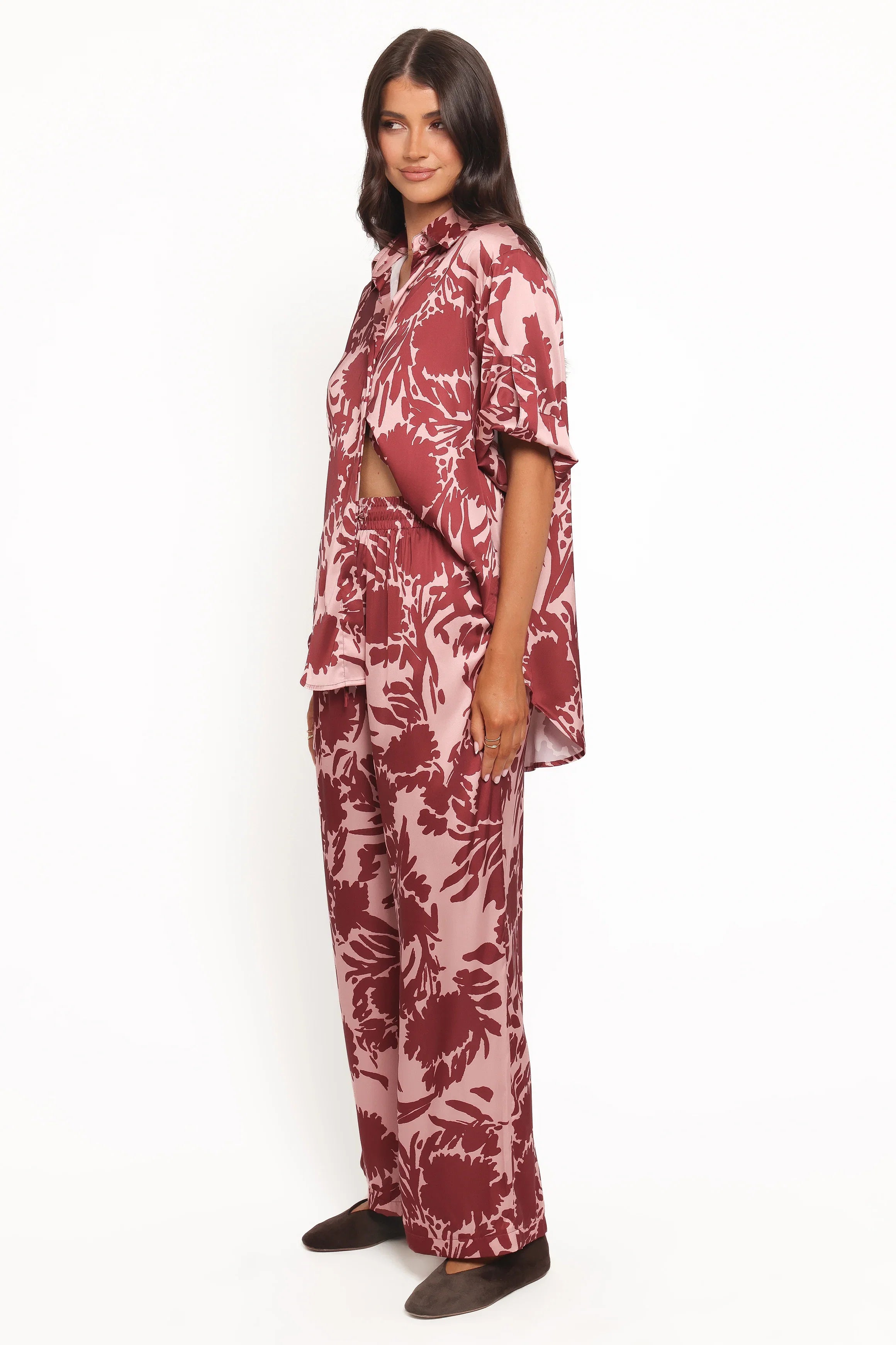 Elysia Pants Pink Burgundy