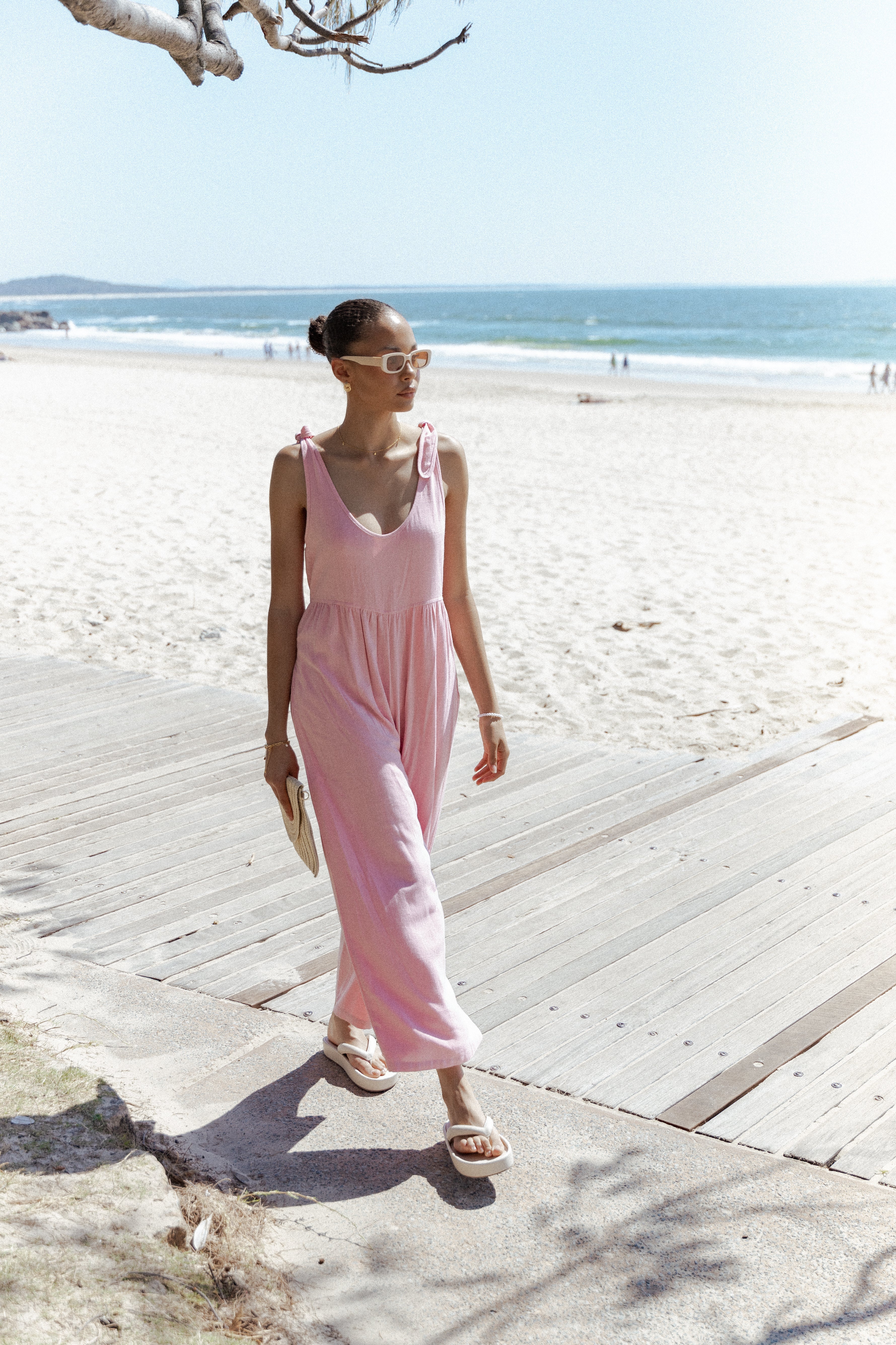 Ayla Linen Jumpsuit Pale Pink
