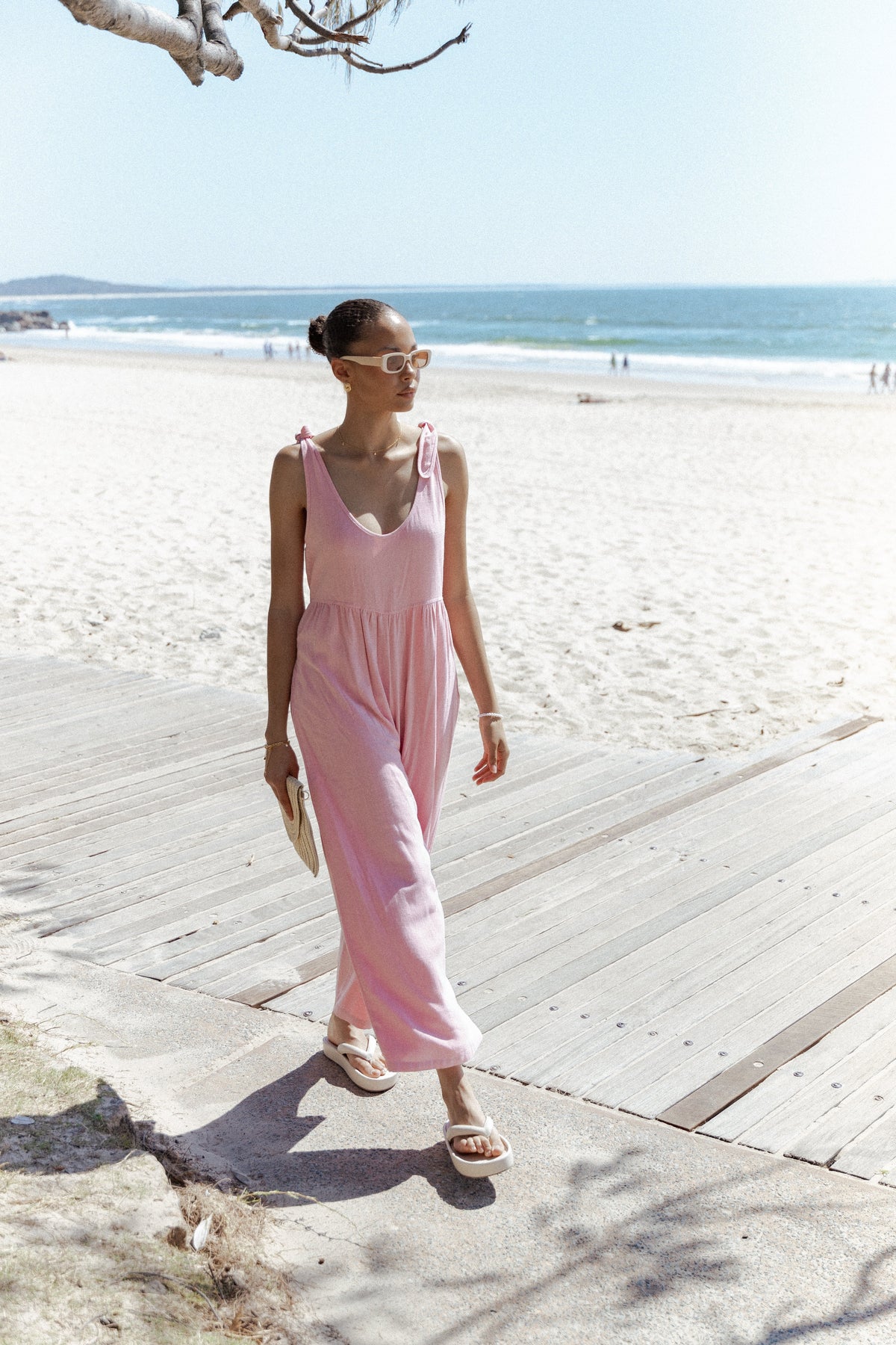 Ayla Linen Jumpsuit Pale Pink