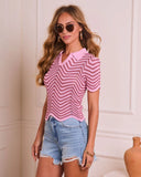 Fresh Era Wavy Chevron Print Top