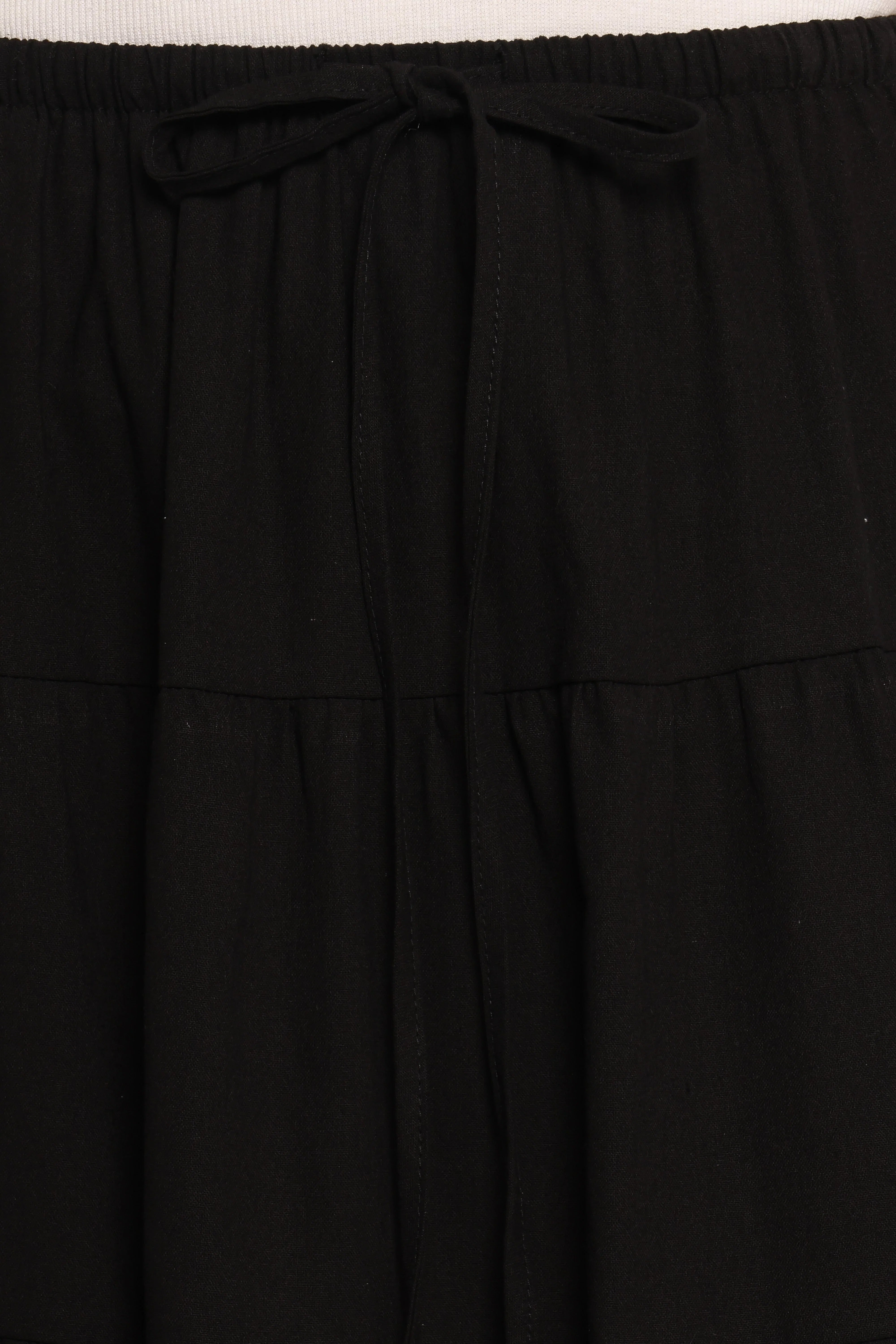 Archy Tiered Maxi Skirt Black