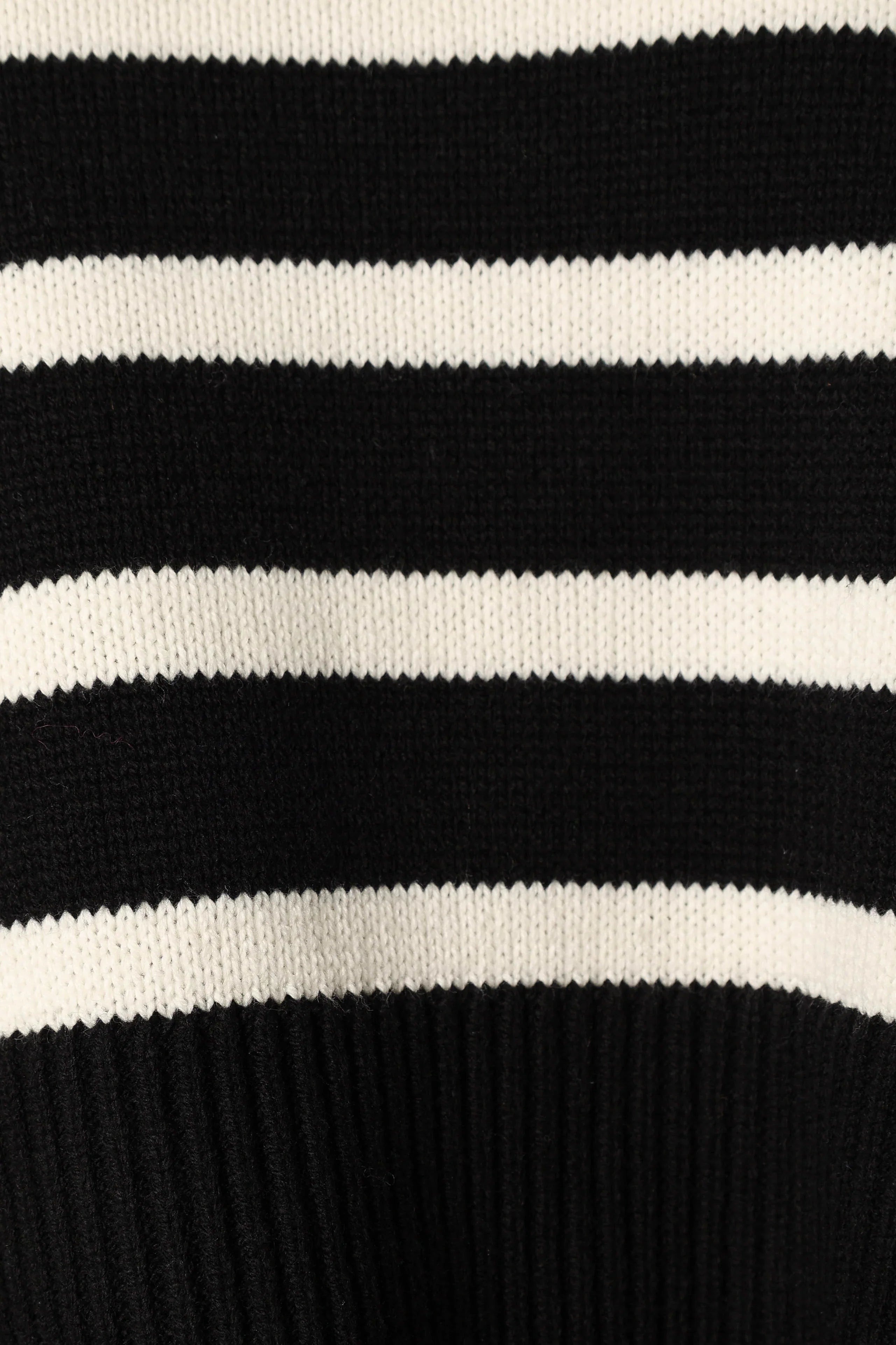 Avalynn Striped Knit Sweater Black White