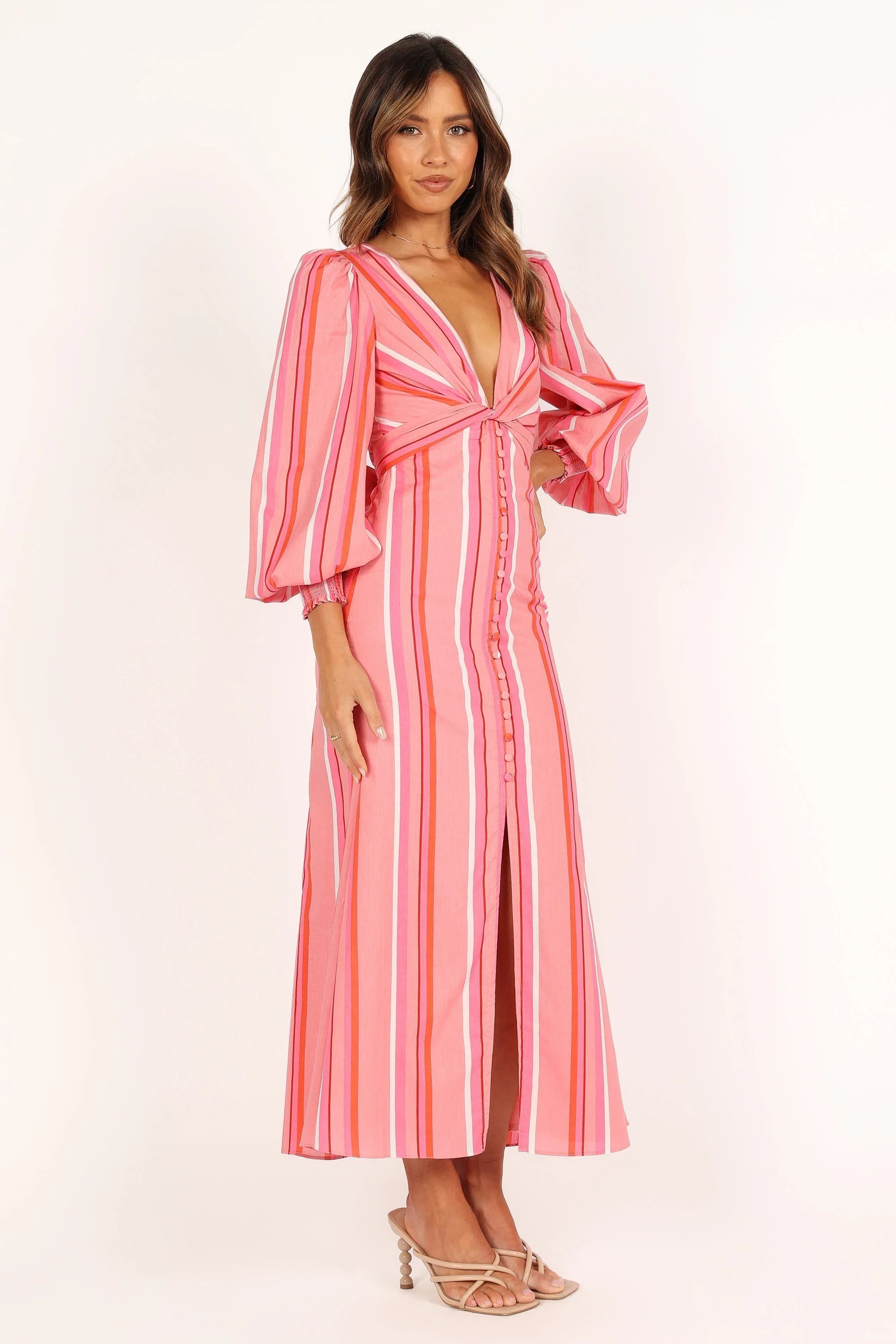 Senorita Long Sleeve Dress Pink Stripe